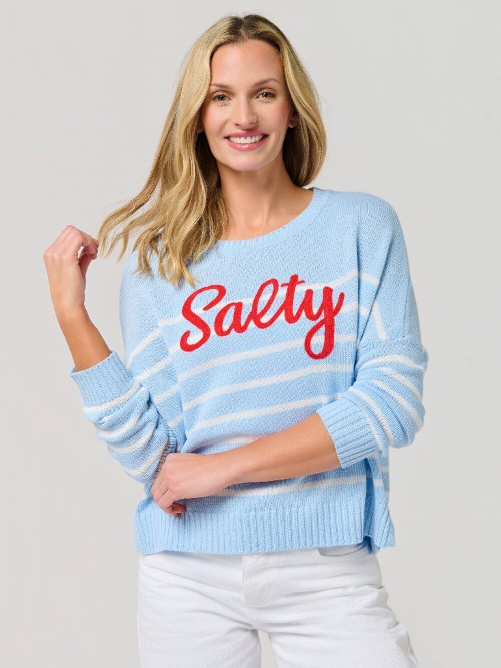 "SALTY" Relaxed Fit Beach Sweater - Size L